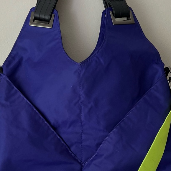 VTG UA Hobo Bag Purse Cobalt Blue Gold Neon Yellow Gym Travel Tote Under Armour - Picture 15 of 17